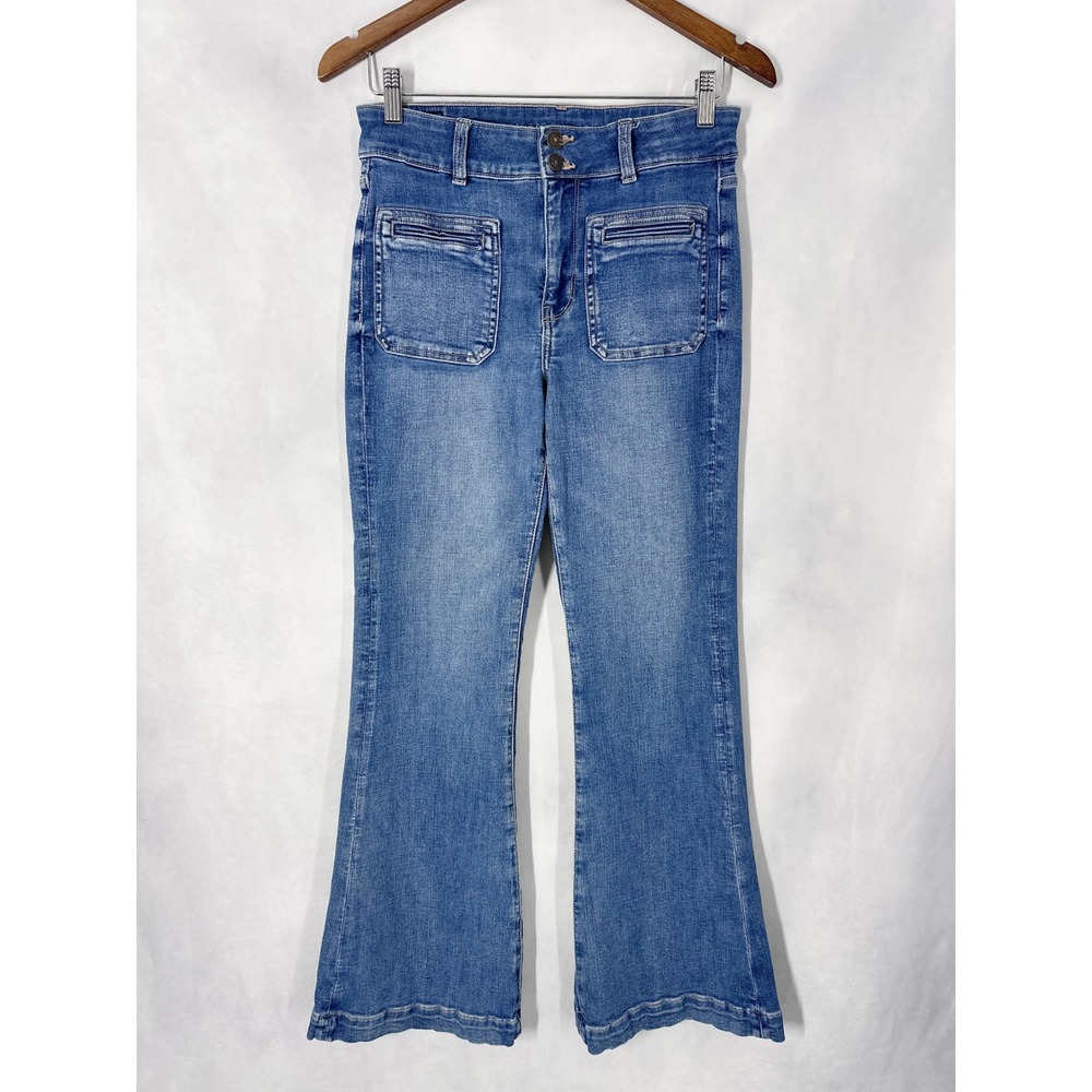 American Eagle Super Hi-Rise Flare Blue Cotton Jeans Women's Size 6